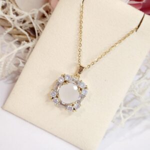 Moon Stone Anti Tarnish Pendant set