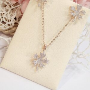 Rose Finish Star Leaf Pendant set