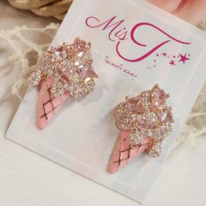 Pretty Pink Ice Cream Studs