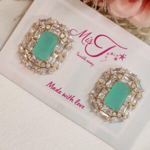 Matte Sea Green Frame Studs