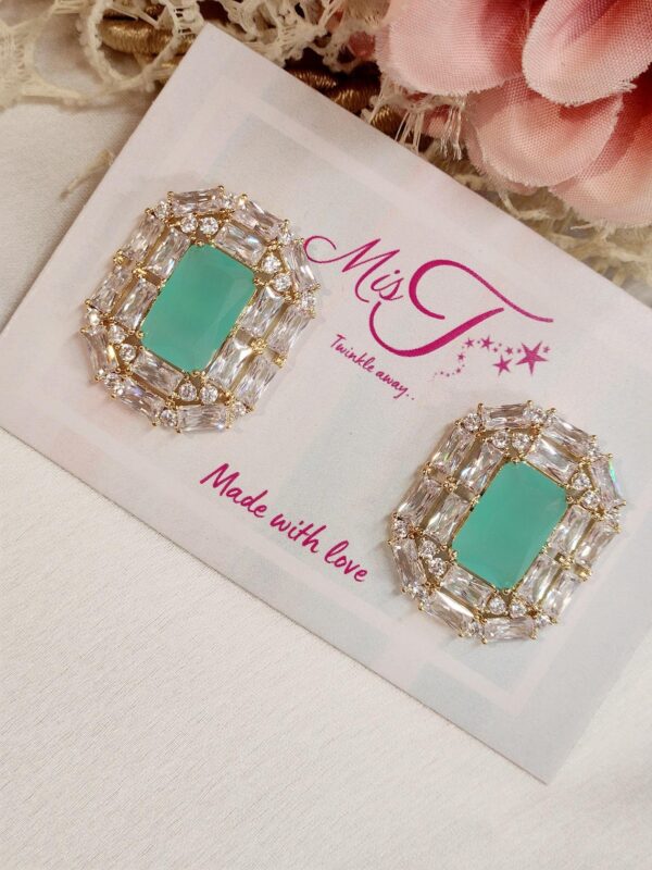 Matte Sea Green Frame Studs
