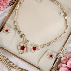 Classic Red Contemporary Hasli Choker Set