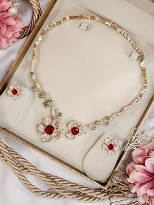 Classic Red Contemporary Hasli Choker Set