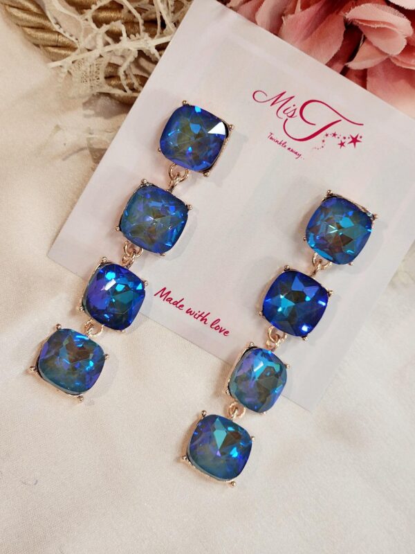 Rainbow Blue Floor Earrings