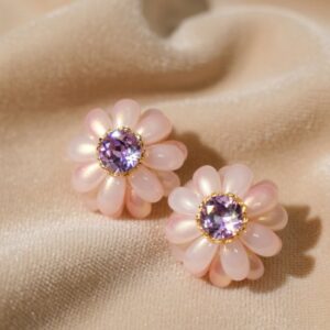 Pink Bloosom Stud Earrings