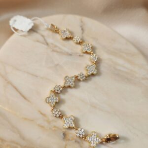 Diamond Like Clover Sparkle Tennis Bracelet