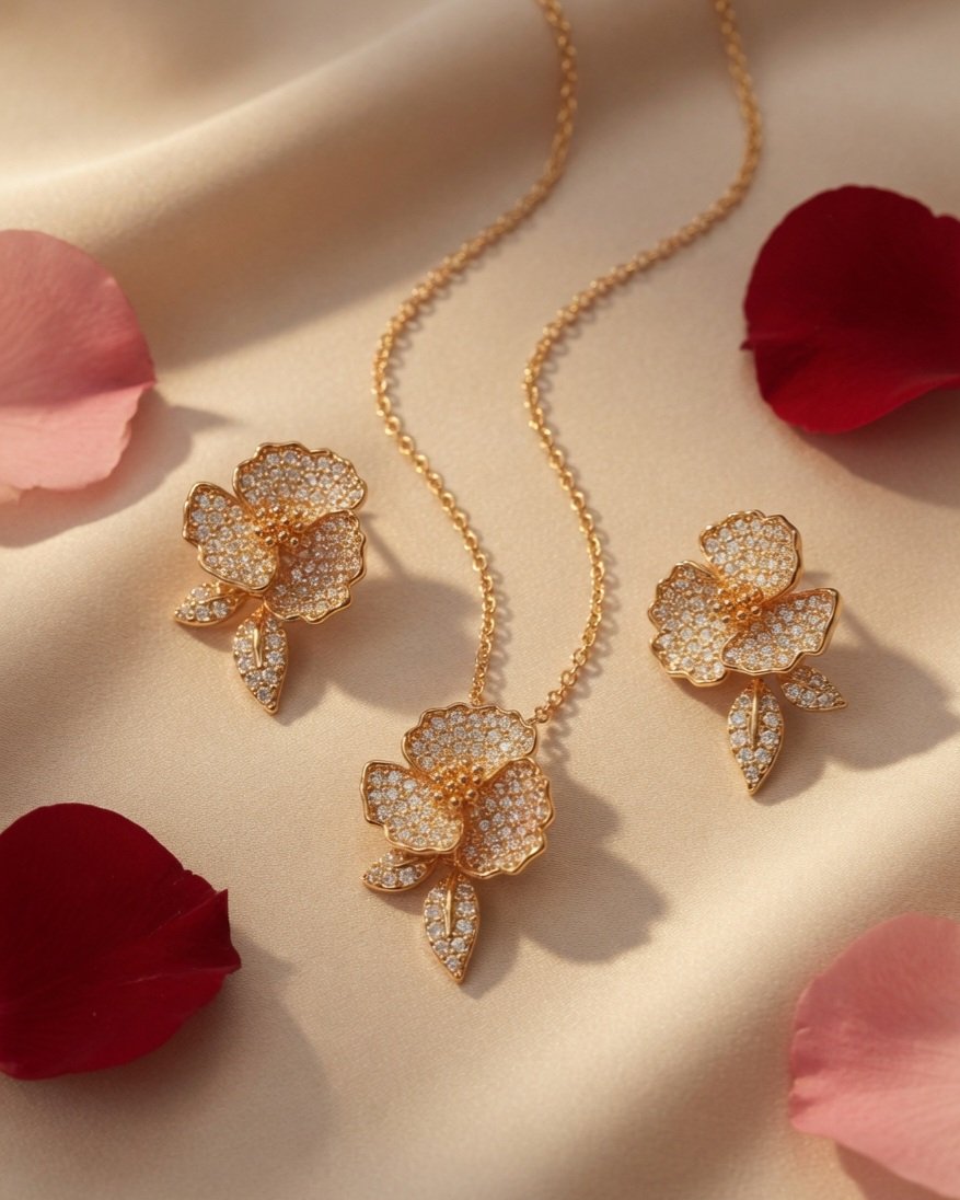 Rose Finish Luxe Pendant set - Image 3