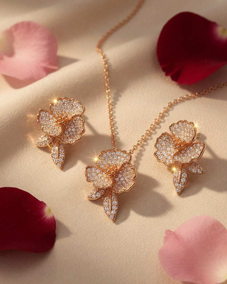 Rose Finish Luxe Pendant set