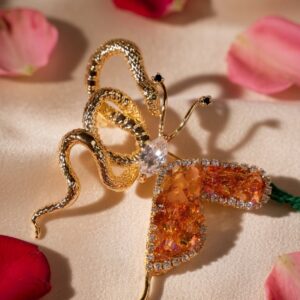 Serpentine Winged Love Brooch Pin Party Wear