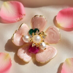 Eternal Romance Enamel Brooch Pin Party Wear