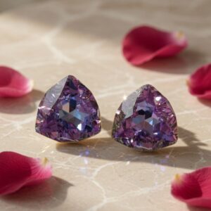 Imperial Dream Shaded Purple Trillion Cut Studs