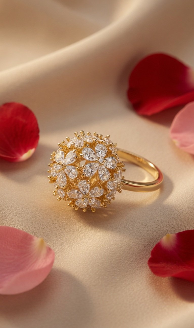 Floral Bouquet Dome Dreamy Ring(size.6.8) - Image 2