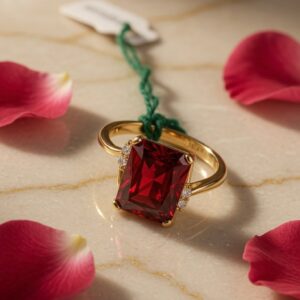 Radiant Red Opulent Cut Aura Ring(size, 6)