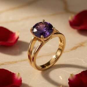 Purple Pride Solitaire Luxe Ring (size 6)