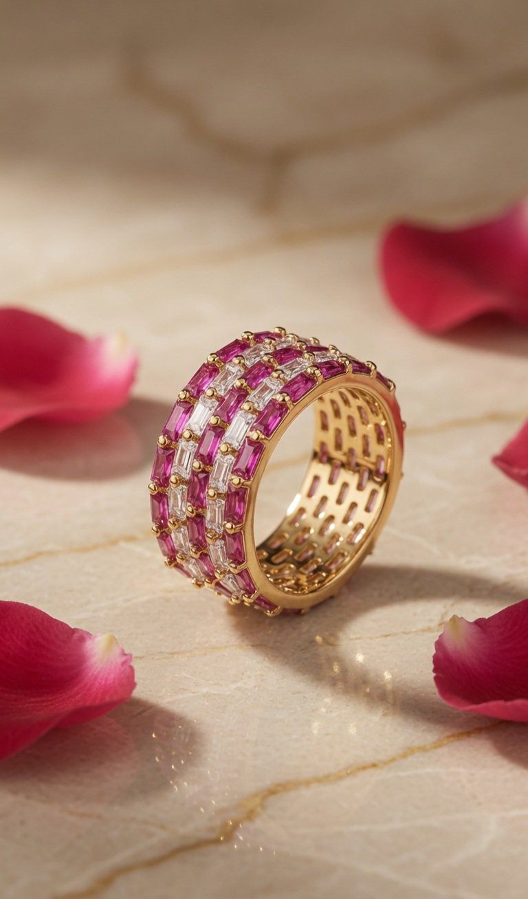 Spotlight Glow Ruby Tyre Band Ring (size 6)