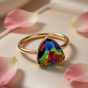 Mystic Multi Trillion Cut Contemporary Ring (size 6)