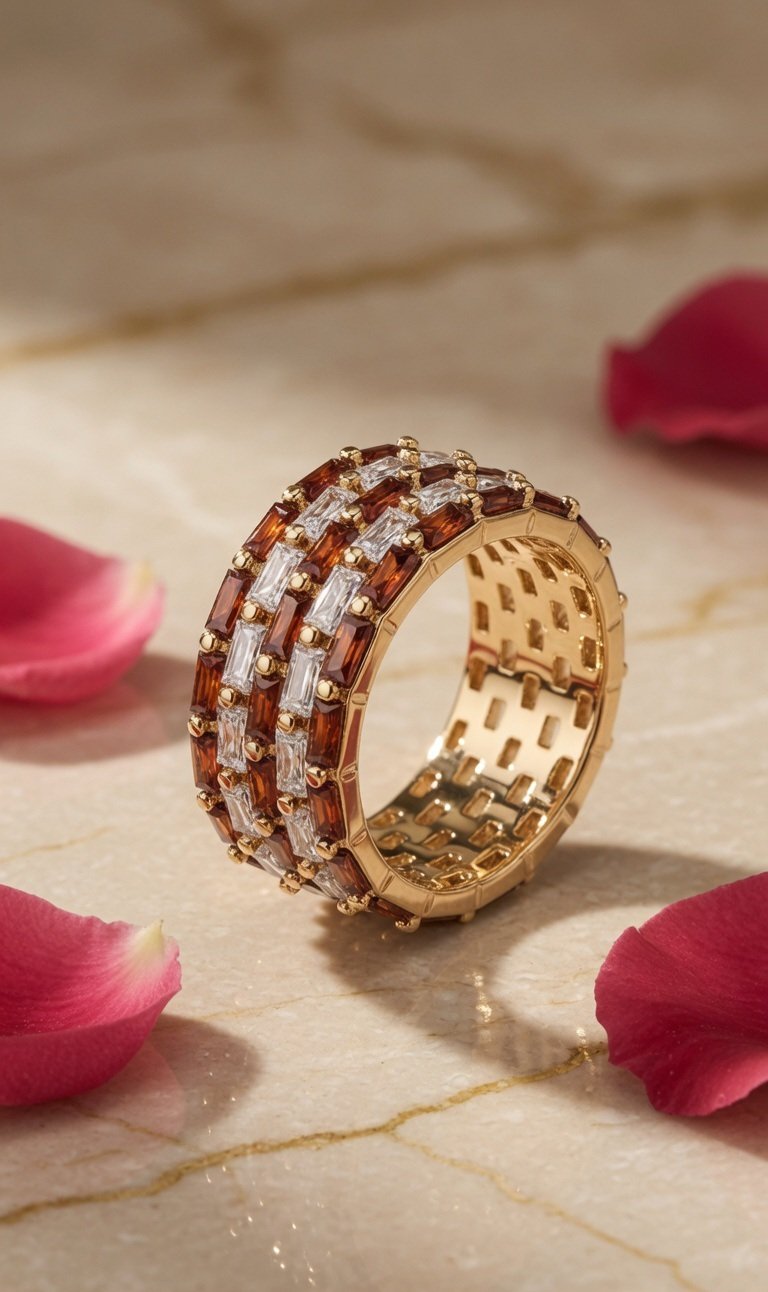 Trendy Shine Rust Tyre Band Ring (size 6,8,9)