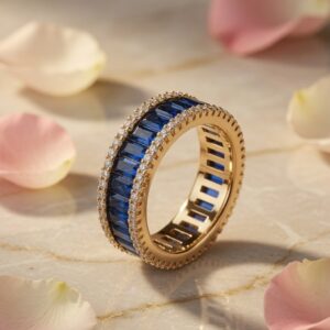Classic Sapphire Blue Band Ring(size.6.7)