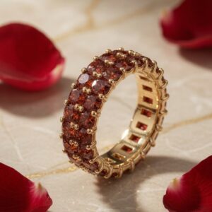 Double Trail Rusty Red Shining Ring (size.7)