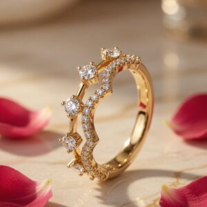 Moonlit Sleek Crown Band Ring (size.7)