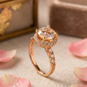 The Penelope Premium Round-Cut Engagement Ring-Gold Finish (Size 8)