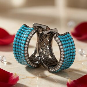 The Turquoise Pavè Filigree Aegean -Black Rhodium Finish
