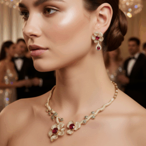 Classic Red Contemporary Hasli Choker Set