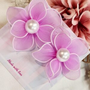 Layered Flower Pink Earrings