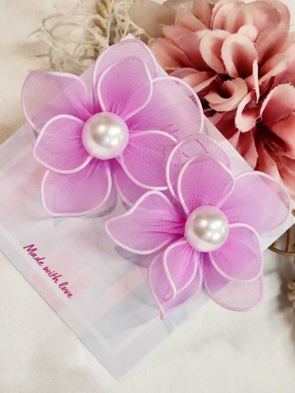 Layered Flower Pink Earrings