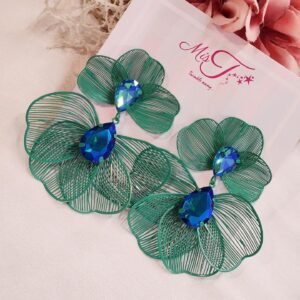 Battle Peacock Green Earrings