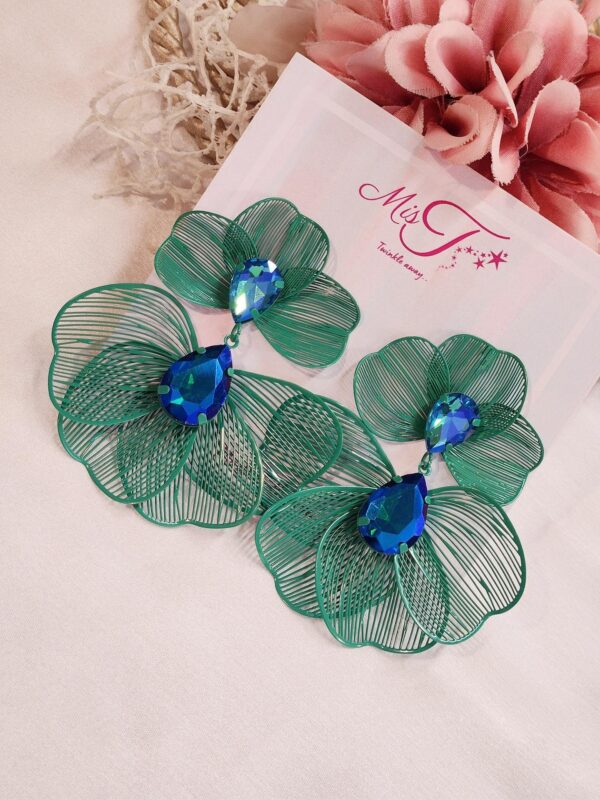 Battle Peacock Green Earrings