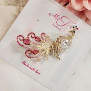 Peacock in Poise Brooch