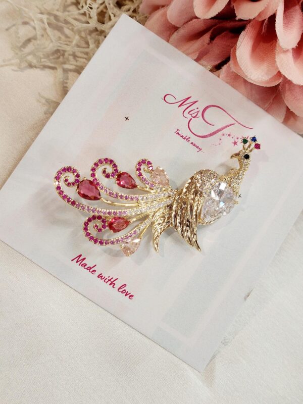 Peacock in Poise Brooch