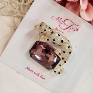 Panther on Rock Brooch