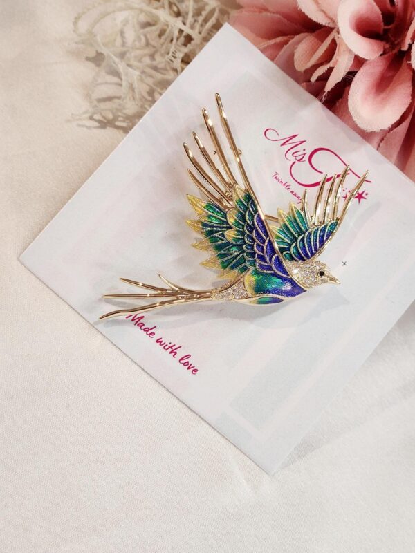 Phoenix Shaded Blue Brooch