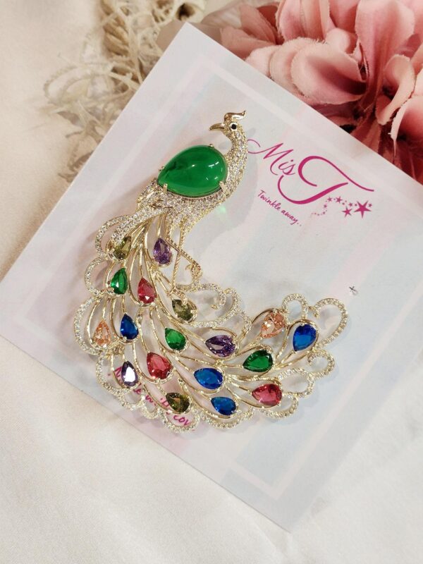 Pota Peacock Brooch