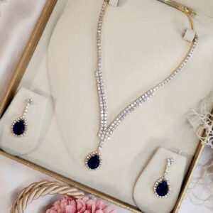 Sapphire Blue Drop Choker Set