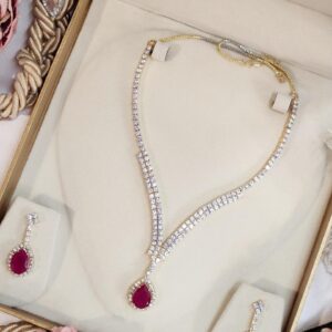 Ruby Drop Choker Set