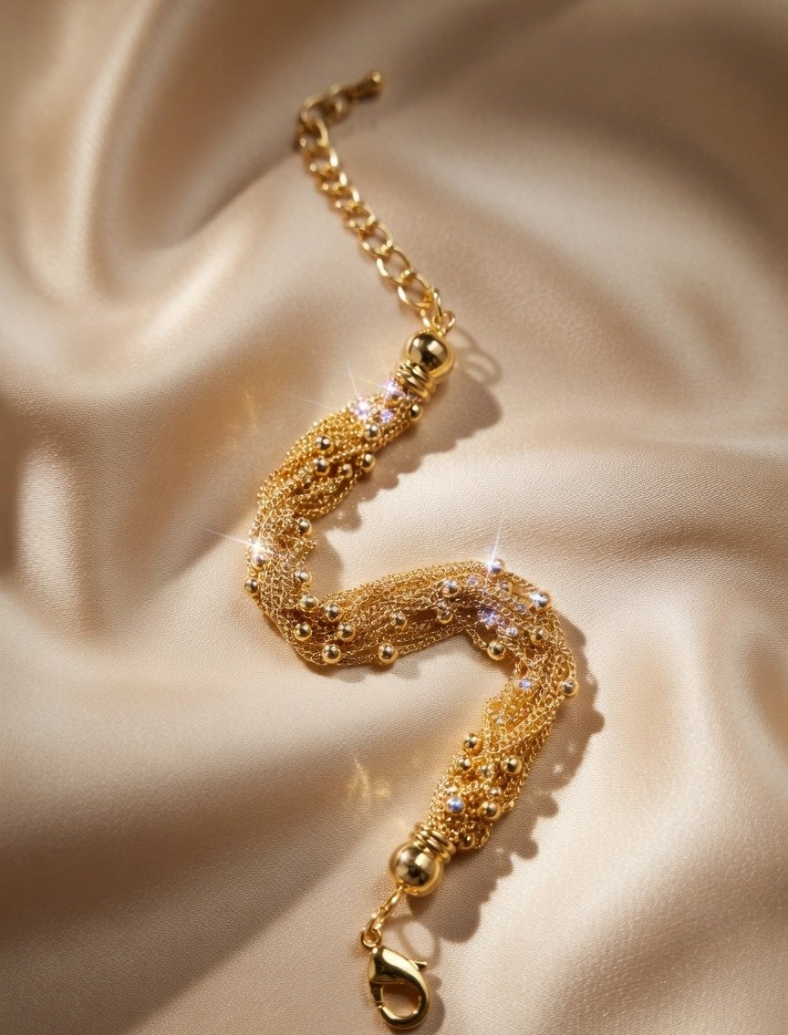 Iconic Gold Chains Bracelet for Women – Crystal Luxury Jewelry - Image 2