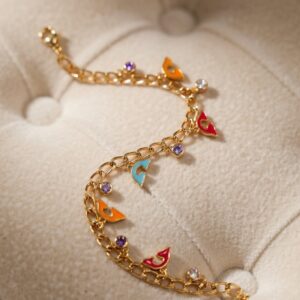 Luxe Gold Crystal charms Wave Tennis Bracelet for Women – Elegant Designer