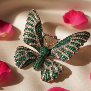 Fairy Wing Emerald Green Butterfly Brooch Pin Party Wear