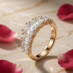 Starburst Shine Solitaire Band Ring  (size.7)