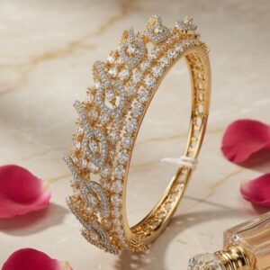 Styleon White Stone-Golden Finish Bracelet
