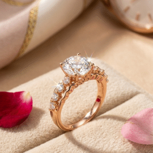 The Isadora Luxury Shared-Prong Cushion-Cut Ring-Gold Finish (Size.7,8,9)