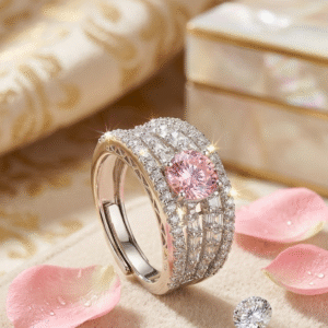 Elysian Blush Luxury Pink Sapphire Pavè And Baguette(Size 8)