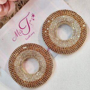 Donought Graceful Rust Golden Finish Italain Setting Earrings
