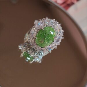 Peridot Green Doublet Luxe Edge Ring