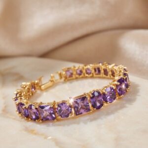 Lilac Princess Cut Tennis Bracelet