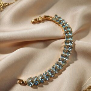 Rare Blue Marquise Cz Tennis Bracelet