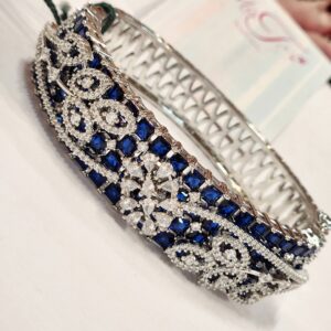 Global Fashion Sapphire Platinum Finish Bracelet